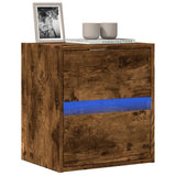 TV Wall Cabinet with LED Lights Smoked Oak 41x31x45 cm 852279