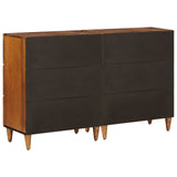 Sideboard 2 pcs Walnut 60 x 33 x 75 cm Solid Mango Wood 3310088