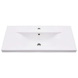 Bathroom Washbasin Frame with Built-in Basin White Iron 3101375