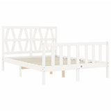 Bed Frame without Mattress White Small Double Solid Wood Pine 3192462