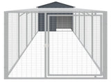 Chicken Cage with Run Anthracite 117x609x123 cm Galvanised Steel 3189070