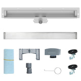 Wall Mounted Shower Drain Silver 70 cm Stainless Steel 304 42015993