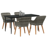 Garden Dining Set with Cushion 5 pcs Grey Poly Rattan 3261680