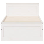 Bed Frame without Mattress with Headboard White 90x200 cm Solid Wood Pine 3308775