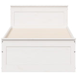 Bed Frame without Mattress with Headboard White 90x200 cm Solid Wood Pine 3308775