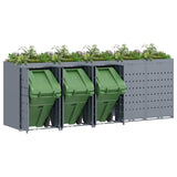 Wheelie Bin Storage for 5 Bins Light Grey 340 x 77.5 x 121.5 cm 3394751