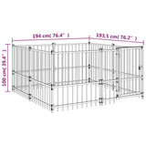 Outdoor Dog Kennel Steel 3.75 m 3124598