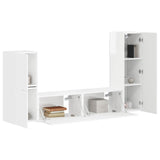 TV Cabinet Set 4 pcs High Gloss White Engineered Wood 3409028