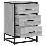 ZNTS Bedside Cabinet Grey Sonoma 40x34.5x60 cm Engineered Wood and Metal 848722