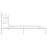 Metal Bed Frame without Mattress with Headboard White 100x190cm 353482
