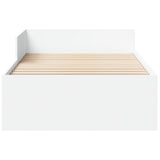 Bed Frame without Mattress White 90x190 cm Single Engineered Wood 849586