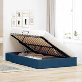 Storage Bed with Mattress with Storage Blue 120 x 200 cm Fabric 3370009