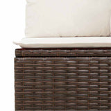 Sofa Set with Cushion Manual 8 pcs Brown and Cream Poly Rattan 3359207