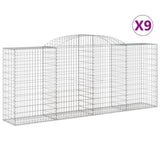Arched Gabion Baskets 9 pcs 300x50x120/140 cm Galvanised Iron 3146726