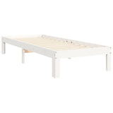 Bed Frame without Mattress White 90x200 cm Solid Wood Pine 3193582