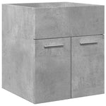 ZNTS 2 Piece Bathroom Furniture Set Concrete Grey Engineered Wood 3324857