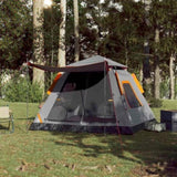 Camping Tent Dome 5-Person Grey and Orange Quick Release 4004148