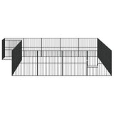 Dog Playpen 20 Panels Black Galvanised Steel 3209560