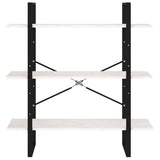 3-Tier Book Cabinet White 100x30x105 cm Solid Pine Wood 806553