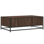 ZNTS Coffee Table Brown Oak 100x57x35 cm Engineered Wood and Metal 848763