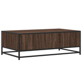 ZNTS Coffee Table Brown Oak 100x57x35 cm Engineered Wood and Metal 848763