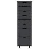 Rolling Cabinet MOSS Grey Solid pine wood, engineered wood, plastic 355896