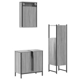 3 Piece Bathroom Furniture Set Grey Sonoma Engineered Wood 3214823