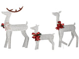 3-Piece Lighted Christmas Reindeer Family Set Outdoor Decorations, Weather Proof 2D Deer Family Set 92590347