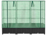 Raised Bed with Greenhouse Cover Rattan Look 120x40x138 cm 4015815