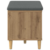 Hall Bench with Cushion with Door Artisan Oak 60 x 38 x 46 cm 891527