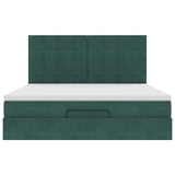 Ottoman Bed with Mattresses Dark Green 180x200cm Velvet 3313490