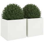 ZNTS Planters 2 pcs White 49x47x46 cm Steel 841562