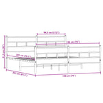 Metal Bed Frame without Mattress Smoked Oak 193x203 cm 3308468