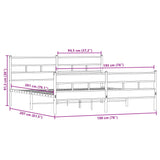 Metal Bed Frame without Mattress Smoked Oak 193x203 cm 3308468