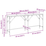 Console Table Old Wood 180 x 30 x 75 cm Engineered Wood 882878