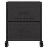 Bedside Cabinet Black 36x39x43.5 cm Steel 846626