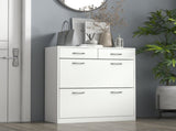 Narrow Shoe Storage with 2 Flip Drawers and Adjustable Shelves Shoe Cabinet Organizer for 12 Pairs T3398P341457
