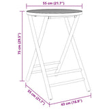 Folding Garden Table 55x75 cm Bamboo 365881