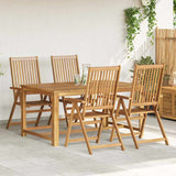 Garden Chair Set of 4 Natural Brown Solid acacia wood Medium 3065515