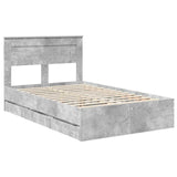 Bed Frame with Drawer Concrete Grey 135 x 190 cm Engineer Wood 3409855