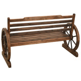 Bench Brown Solid Firwood Medium Fun Inlays Garden Bench 313891