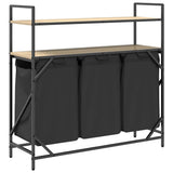 Laundry Basket 3 Compartments with Shelves Sonoma Oak 859081