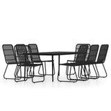 9 Piece Garden Dining Set Black 3099184