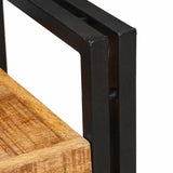 Bedside Table Brown and Black 38 x 33 x 58 cm Solid Mango Wood 4016730