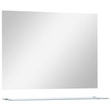 Wall Mirror with Shelf 80x60 cm Tempered Glass 249442