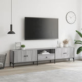 TV Cabinet with Drawer Grey Sonoma 200x25x44 cm Engineered Wood 838991