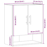 Wall Cabinet Artisan oak 60x31x70 cm Engineered Wood 857299