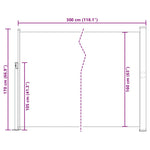 Patio Retractable Side Awning 170x300 cm Black 48364