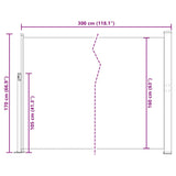 Patio Retractable Side Awning 170x300 cm Black 48364