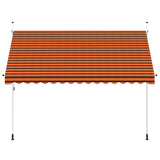 Manual Retractable Awning 350 cm Orange and Brown 145839
